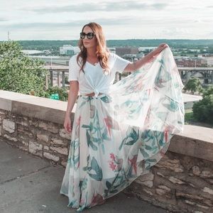 Floral Print Maxi Skirt